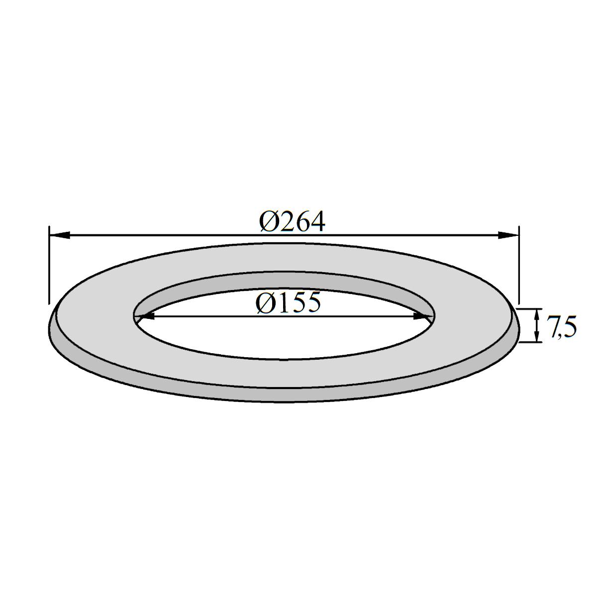 Ofenrohr Rosette DN 150 mm, schwarz