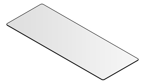 Glas Vorlegeplatte vorne, 1350x500mm