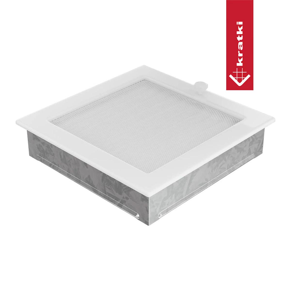 Kratki Warmluftgitter rechteckig - Größe: 22 x 22 cm - Farbe: Weiß