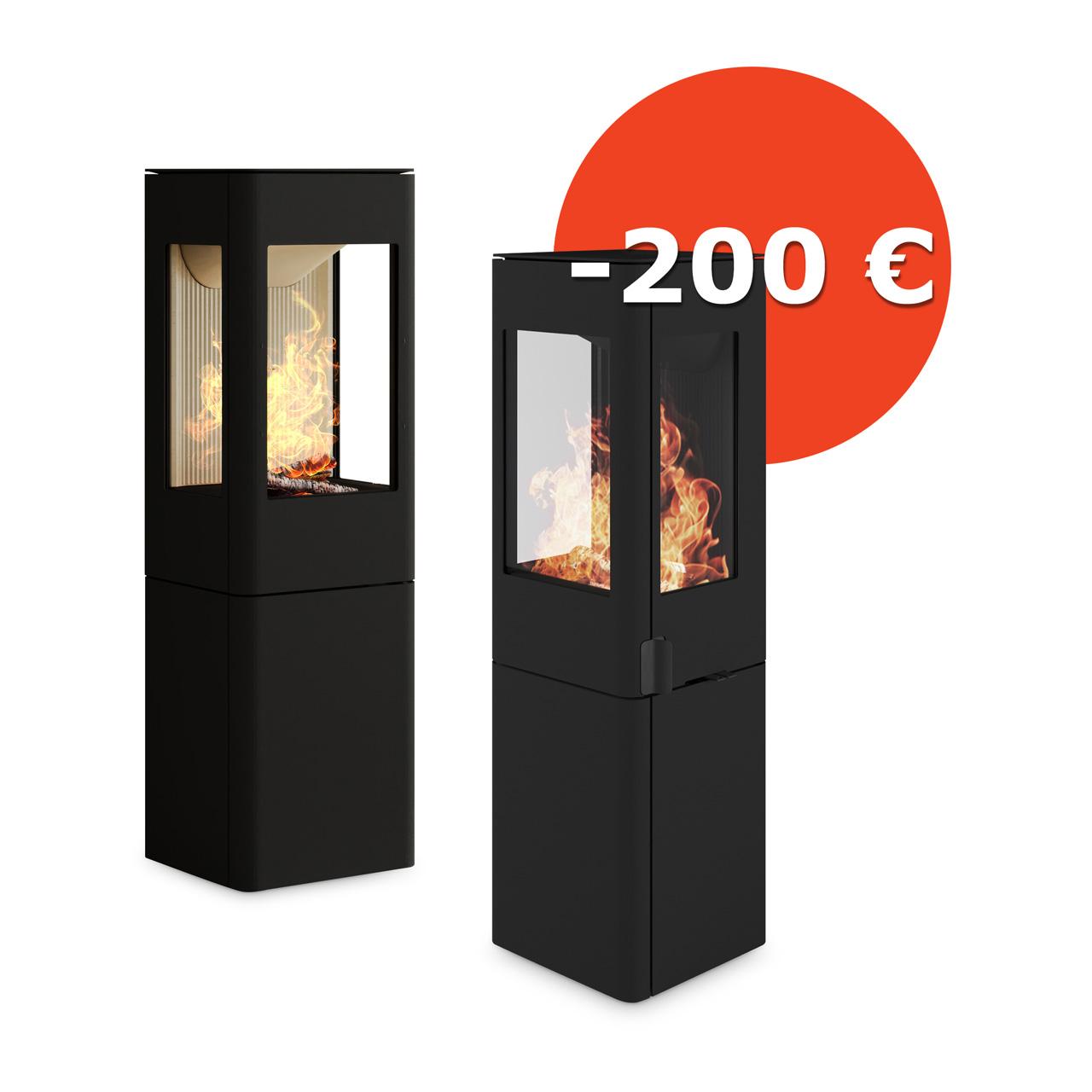 Kaminofen Nordpeis YoU Steel 6,6 kW - Ausführung: YoU Steel, Feuerraumauskleidung Light