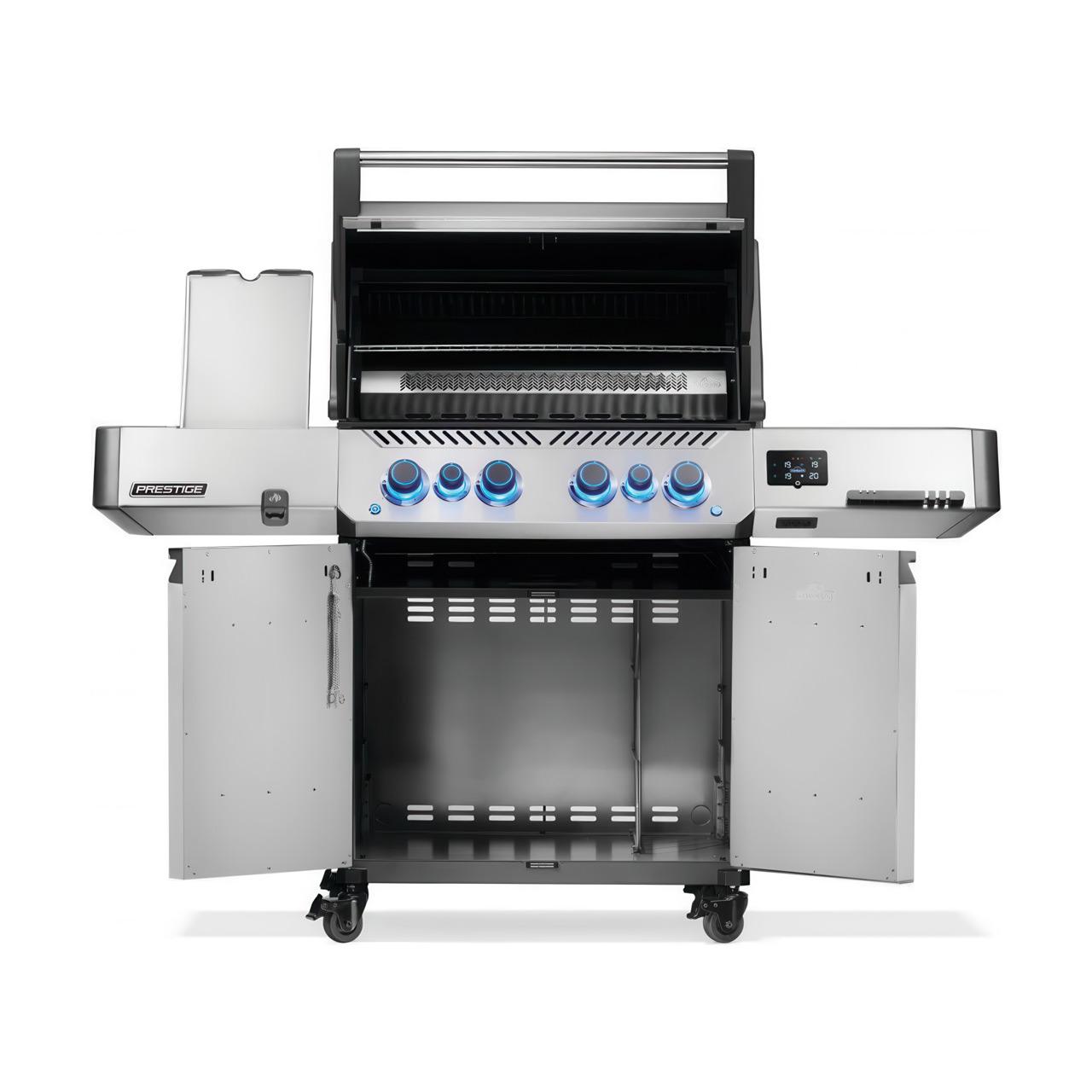 Gasgrill Napoleon Prestige 500 Connected Edelstahl mit SIZZLE ZONE und Heckbrenner (2026) Bundle inkl. 2 Unterschränke