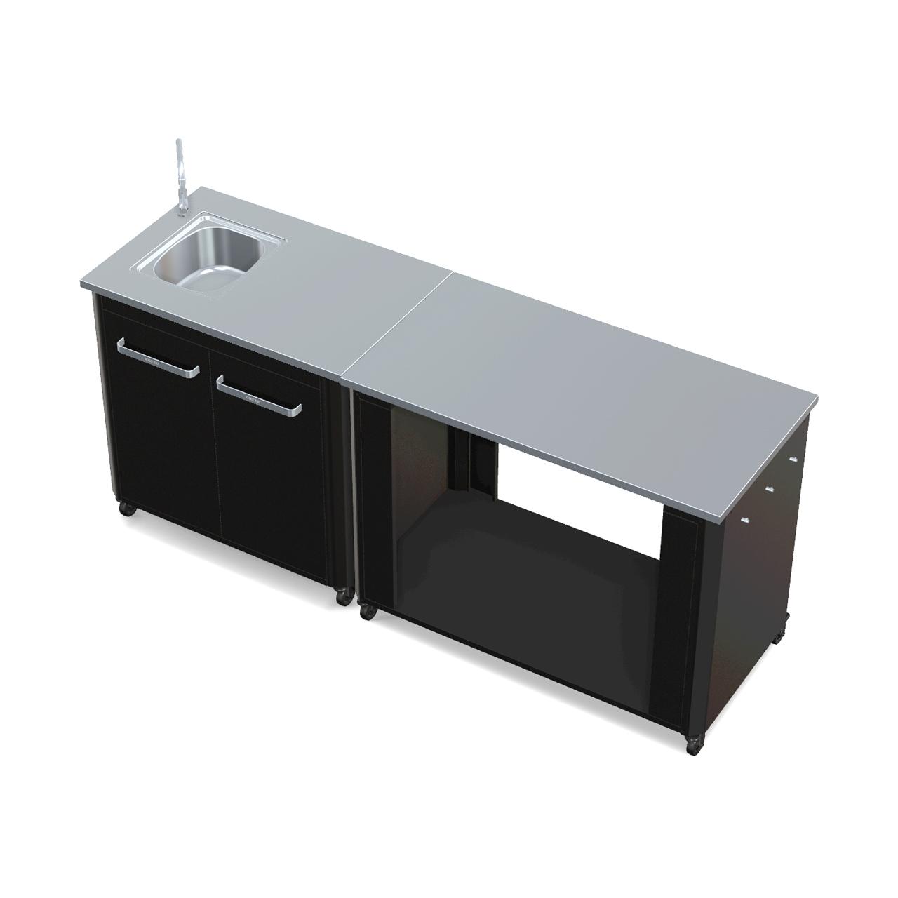 Cozze Outdoorküche Bundle mit Spülenschrank 90 cm & offenem Modul 115 cm mit Edelstahlplatte
