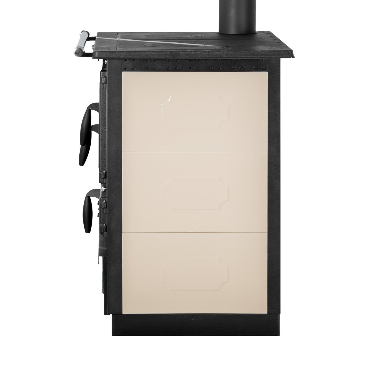 Holzherd Globe Fire Alhena Links 6,6 kW - Ausführung: Creme