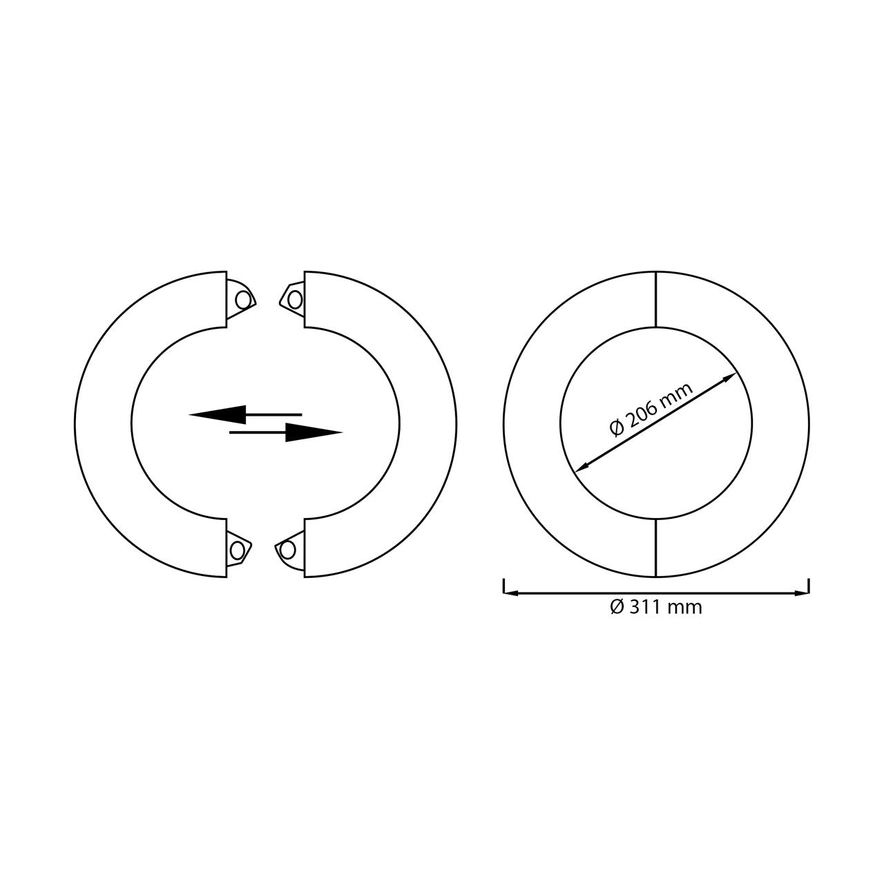 Ofenrohr Rosette 2-teilig DN 200 mm Schwarz