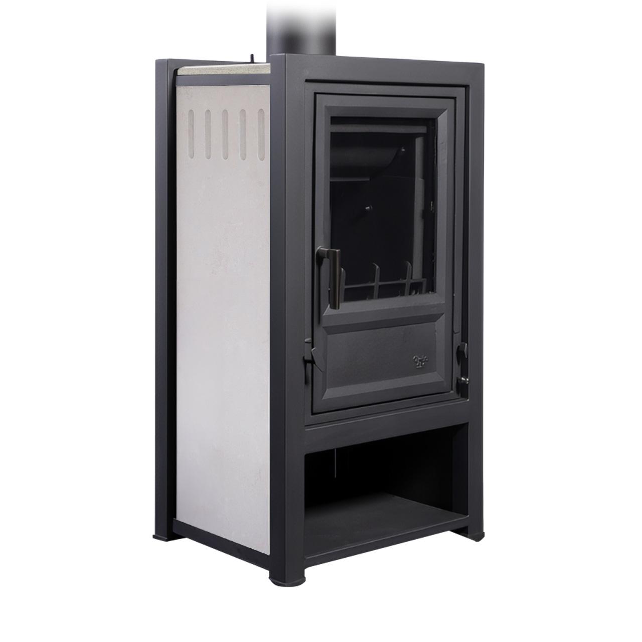Gussofen Globe Fire Luna II L 7,9 kW - Ausführung: Naturstein seidenmatt Creme/Weiß