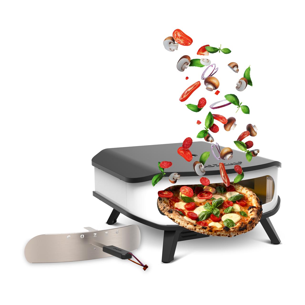 Gas Pizzaofen Cozze 17 Zoll mit rotierendem Pizzastein, Thermometer & Hitzeschild