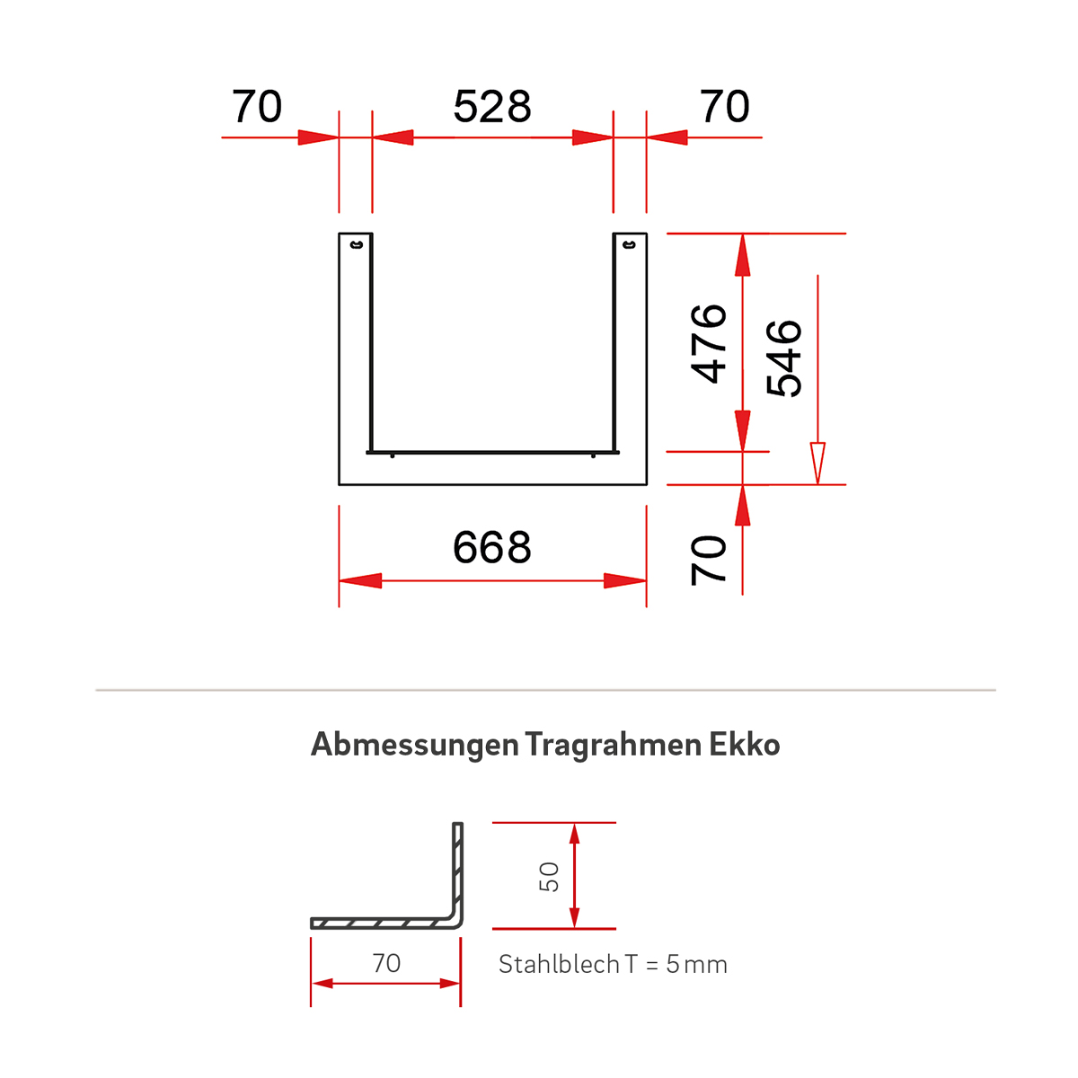 Tragrahmen für Türhöhe 51 cm (Art. 7052892)