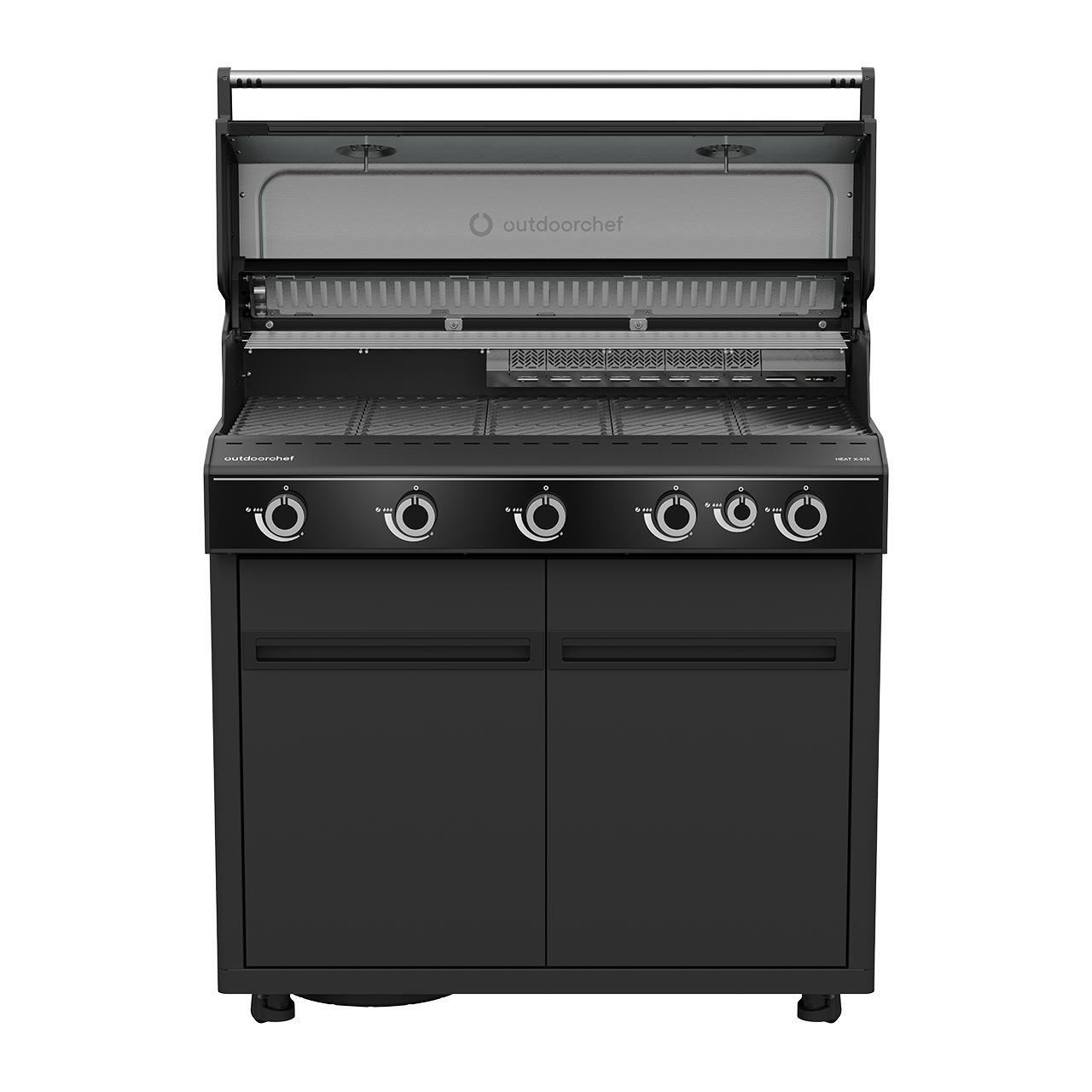 Outdoorchef Heat Outdoorküche X-515 RB K mit Blazing Zone X-245 K und Kühlschrankmodul inkl. CASO Barbecue Cooler und Arbeitsplatte aus Granit