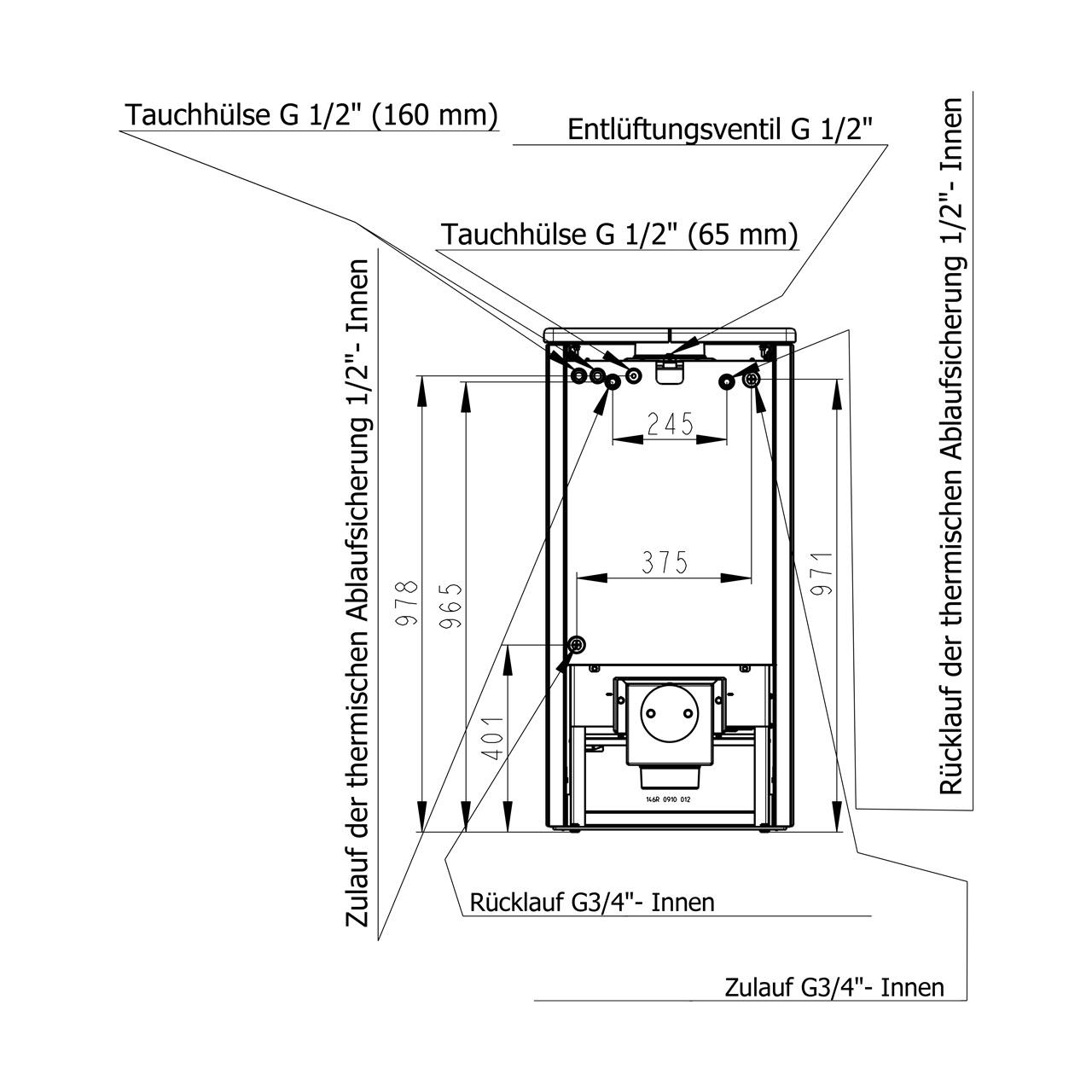 Kaminofen wasserführend Nordenger Eskil 02 WT Naturstein 10 kW