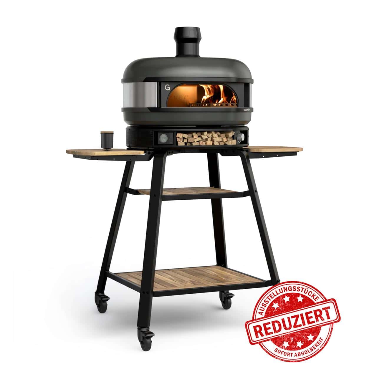 Ausstellungsstück - Pizzaofen Gozney Dome Off Black Dual-Fuel Bundle inkl. Gestell & Dampfinjektor (kein Versand)