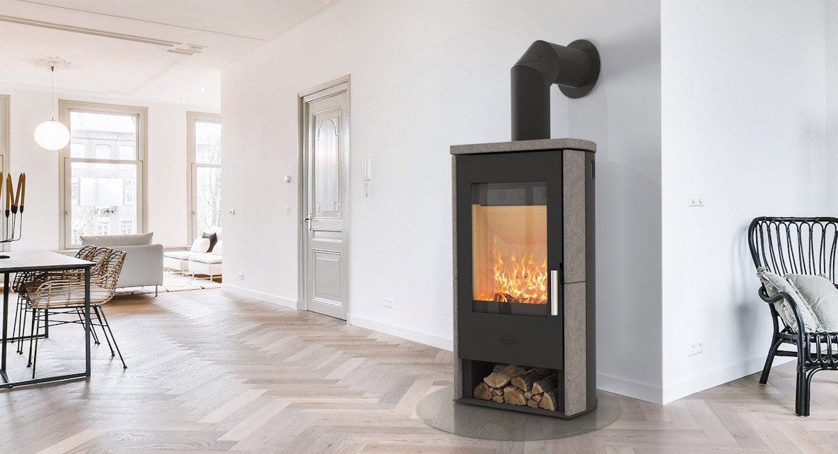 Fireplace Kaminofen Lorna Speckstein, Montagebeispiel
