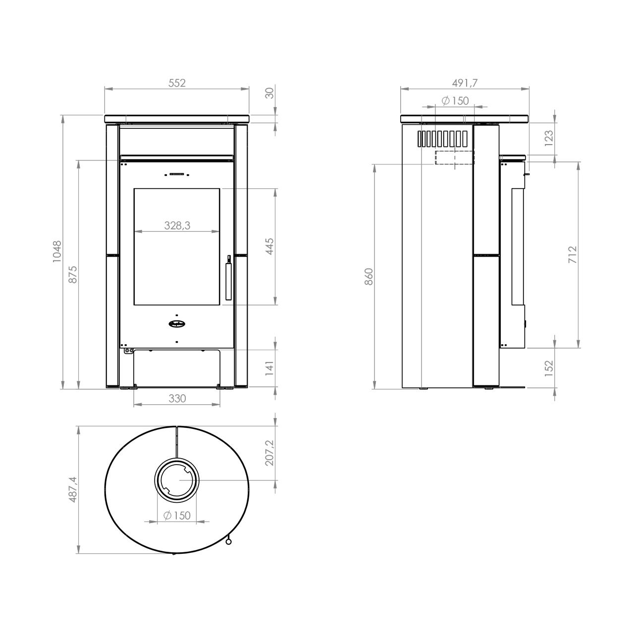 Kaminofen Fireplace Java Speckstein 6 kW