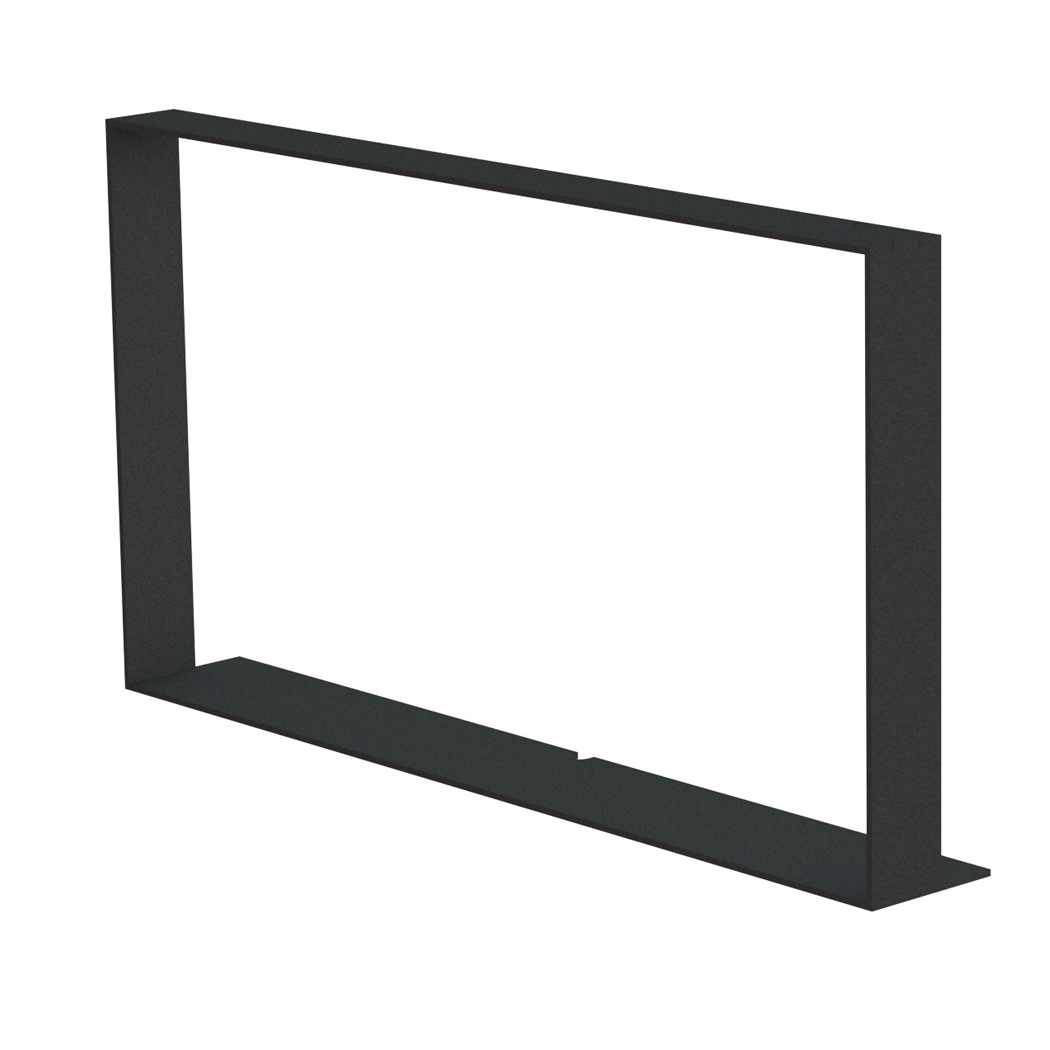 4-seitiger Einbaurahmen schwarz 80 mm
