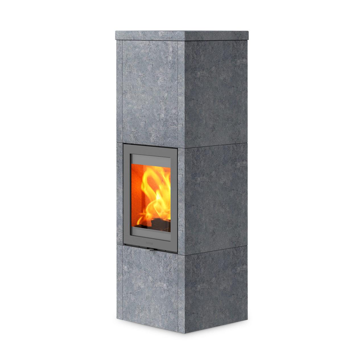 Speicherofen Lotus QM40 Speckstein - Ausführung: Feuerraumtür Grau