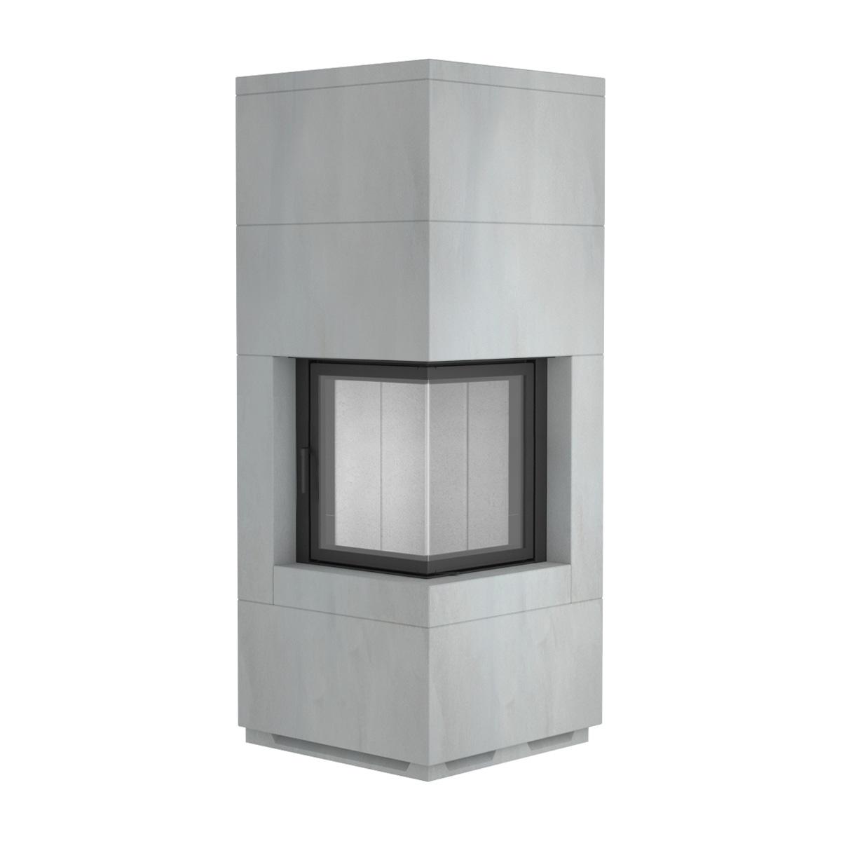 Kaminbausatz Camina S9 mit 7 kW - Türausführung: schwenkbar, Türanschlag rechts - Feuerraumauskleidung: Schamotte weiß