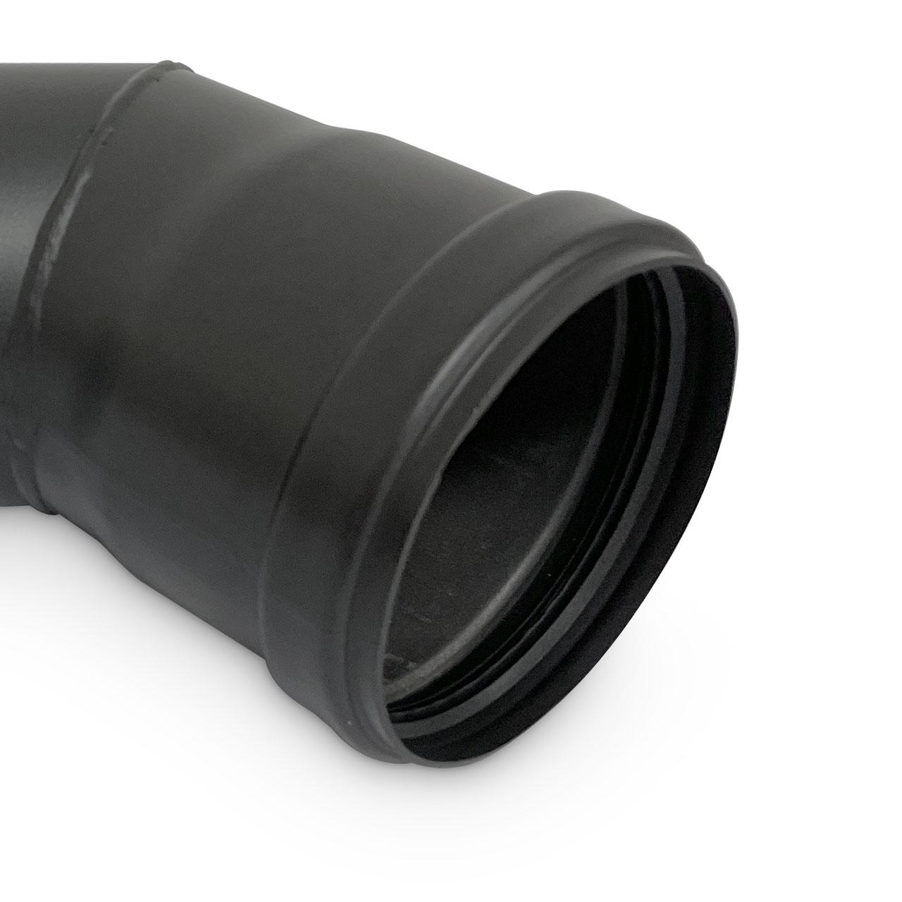 Pelletofenrohr Versatzbogen DN 80 mm Schwarz 20 mm S-Bogen