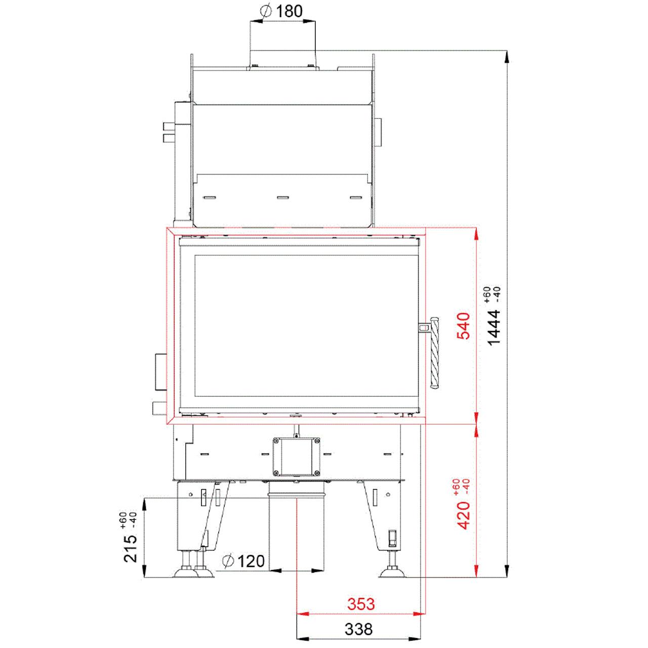 Kamineinsatz wasserführend BeF Aquatic WH 80 CP 14,5 kW