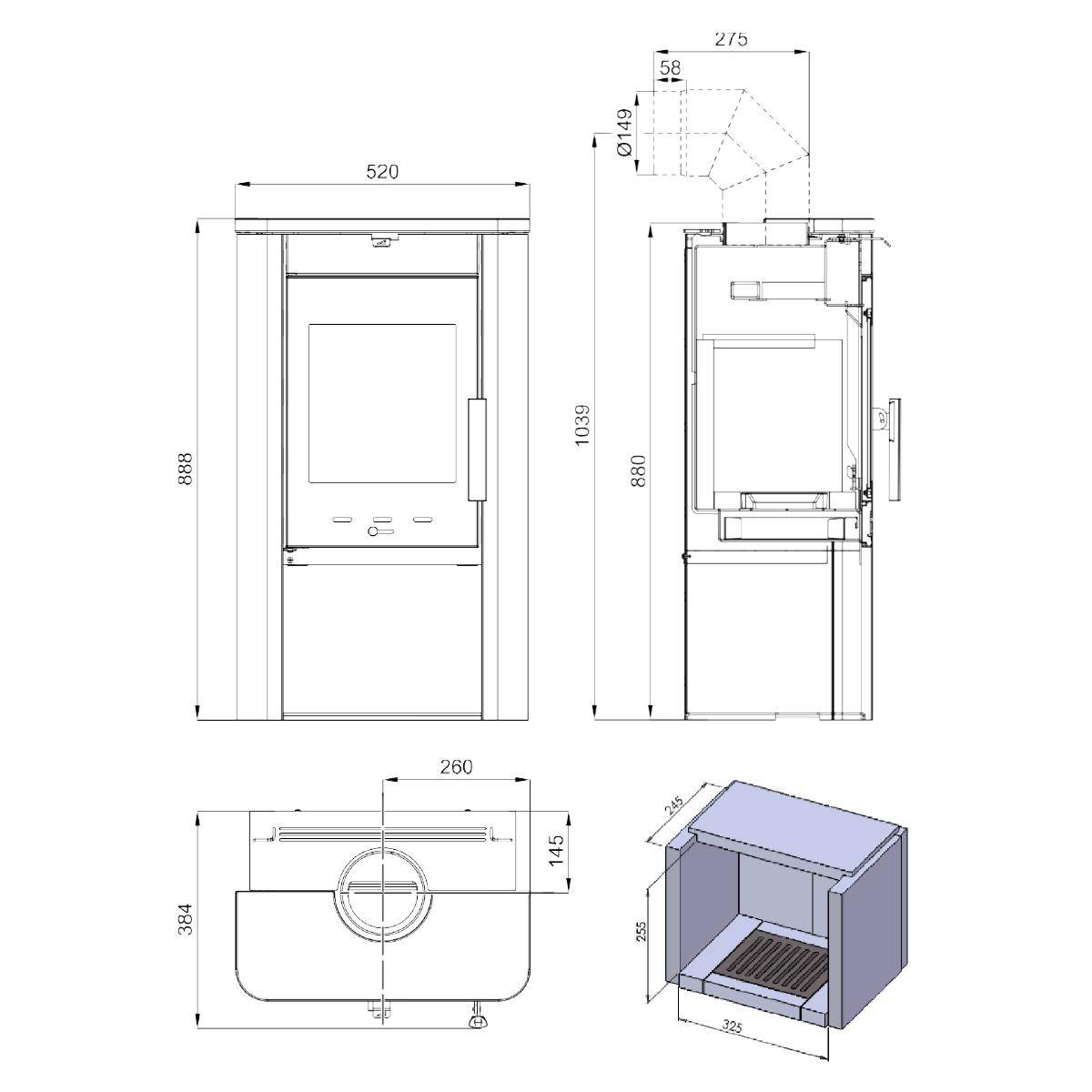Kaminofen Haas und Sohn Prunus II 7,4 kW - Ausführung: Serpentino