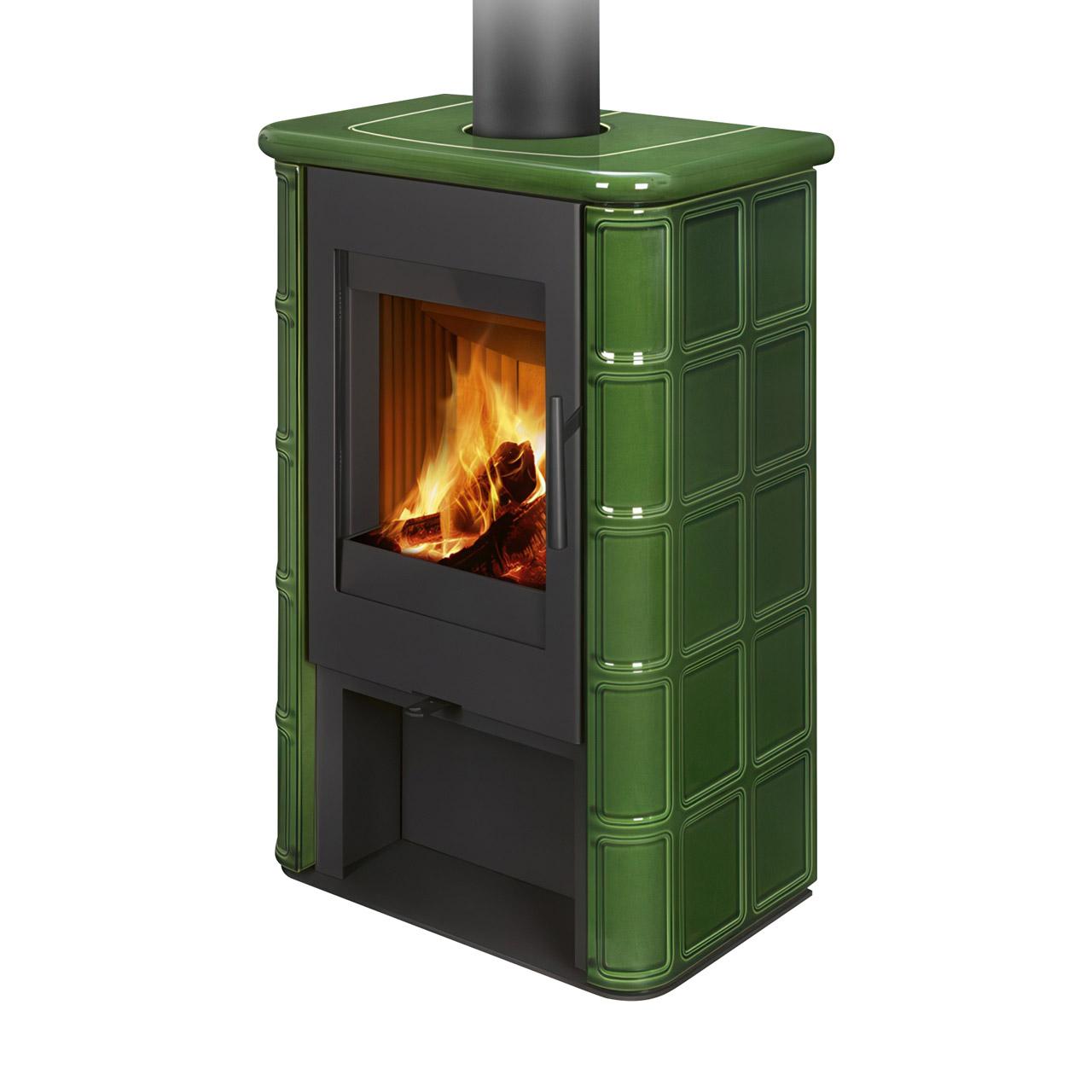 Kaminofen Nordenger Stian N 02 5,8 kW - Ausführung: Keramik 19301, Grün Glanz