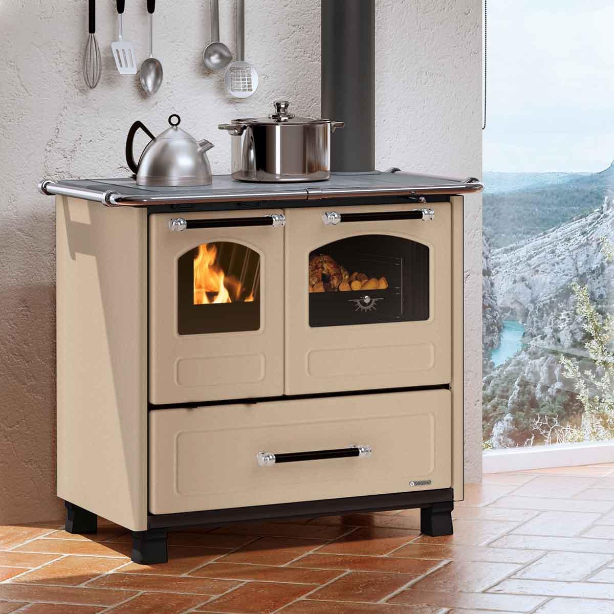 Küchenofen La Nordica Family.16 4,5 mit 7,5 kW - Verkleidung: Stahl caramello