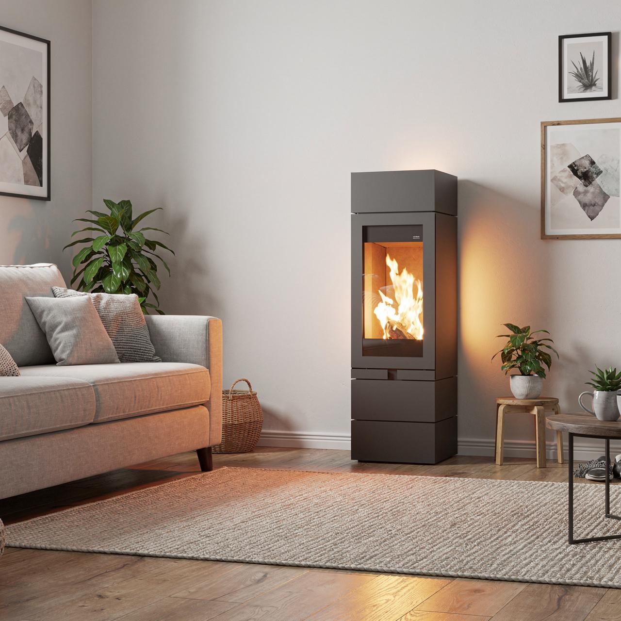 Kaminofen Skantherm Elements 400 Front 2.0, 6 kW inkl. Basis-Box