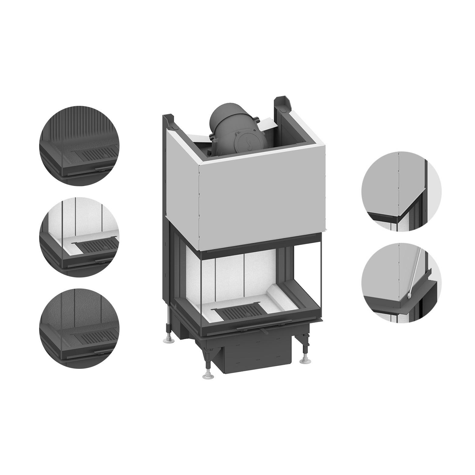Kamineinsatz Schmid Ekko U 67(45) h evo mit 9 kW