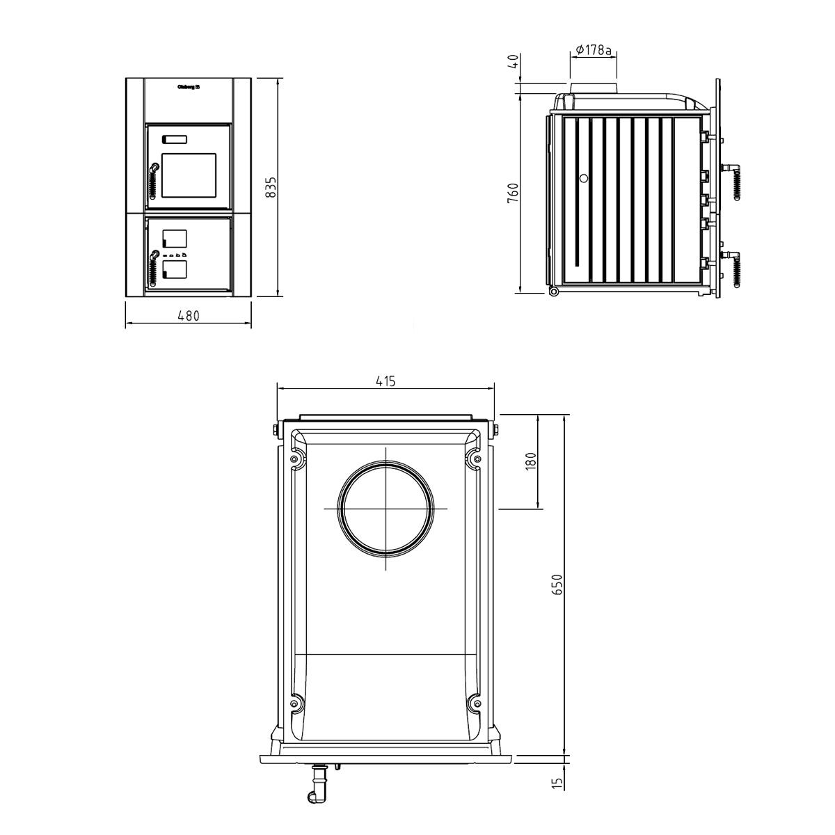 Kachelofeneinsatz Schmid Format 11 mit 11 kW