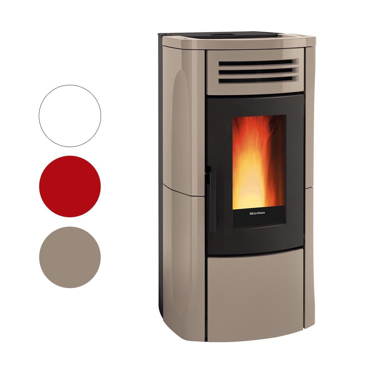 Pelletofen Extraflame Evolution Line Terry Plus mit 12,1 kW - Verkleidung: weiß
