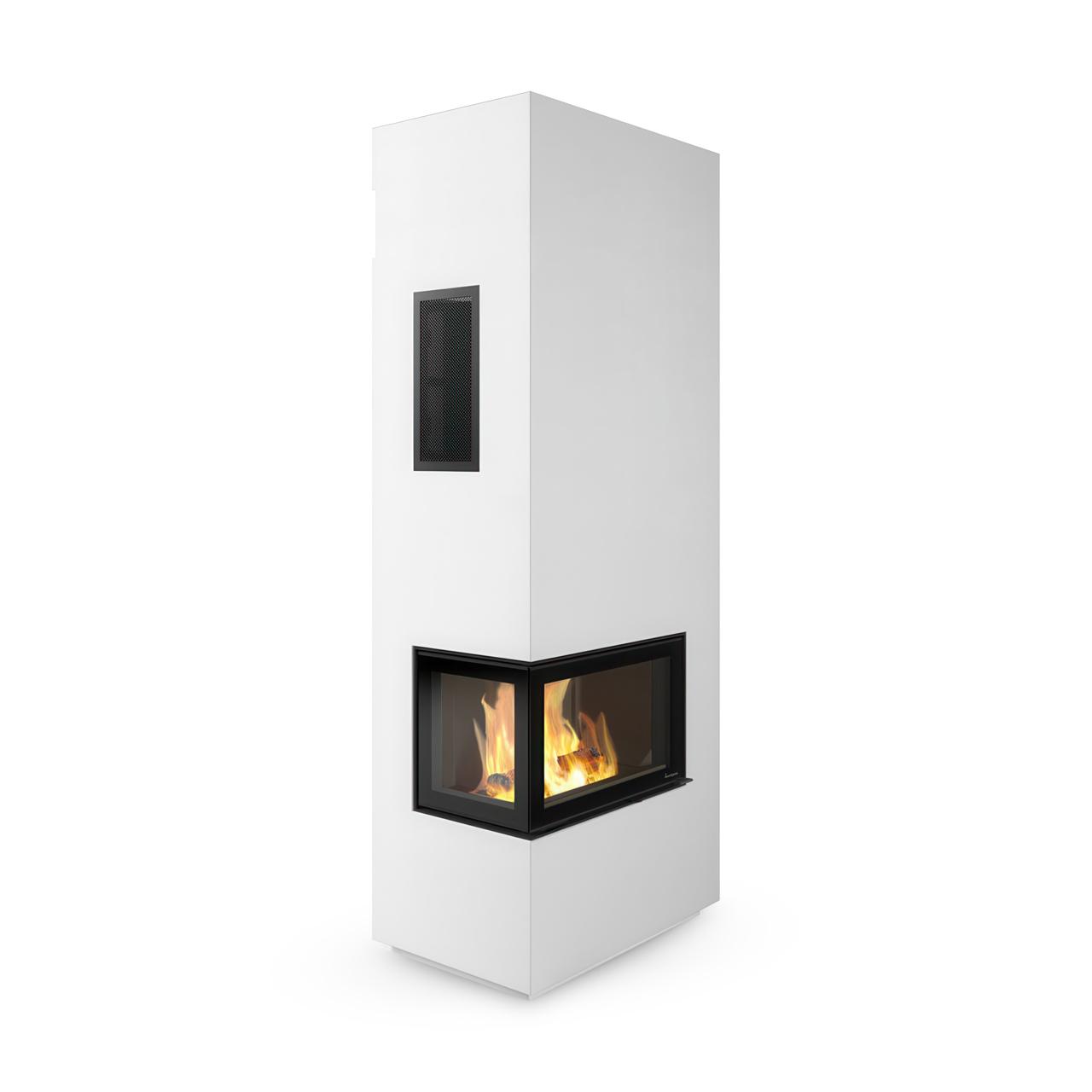 Kaminbausatz Nordpeis Davos A High 8,9 kW - Ausführung: Glas Links - Thermotte: Dunkel