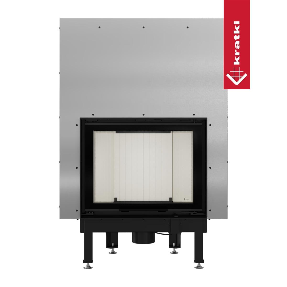 Kamineinsatz Kratki NADIA/10/G mit Schiebetür, 10 kW - Feuerraumauskleidung: weiß - Tür selbstschließend: ja