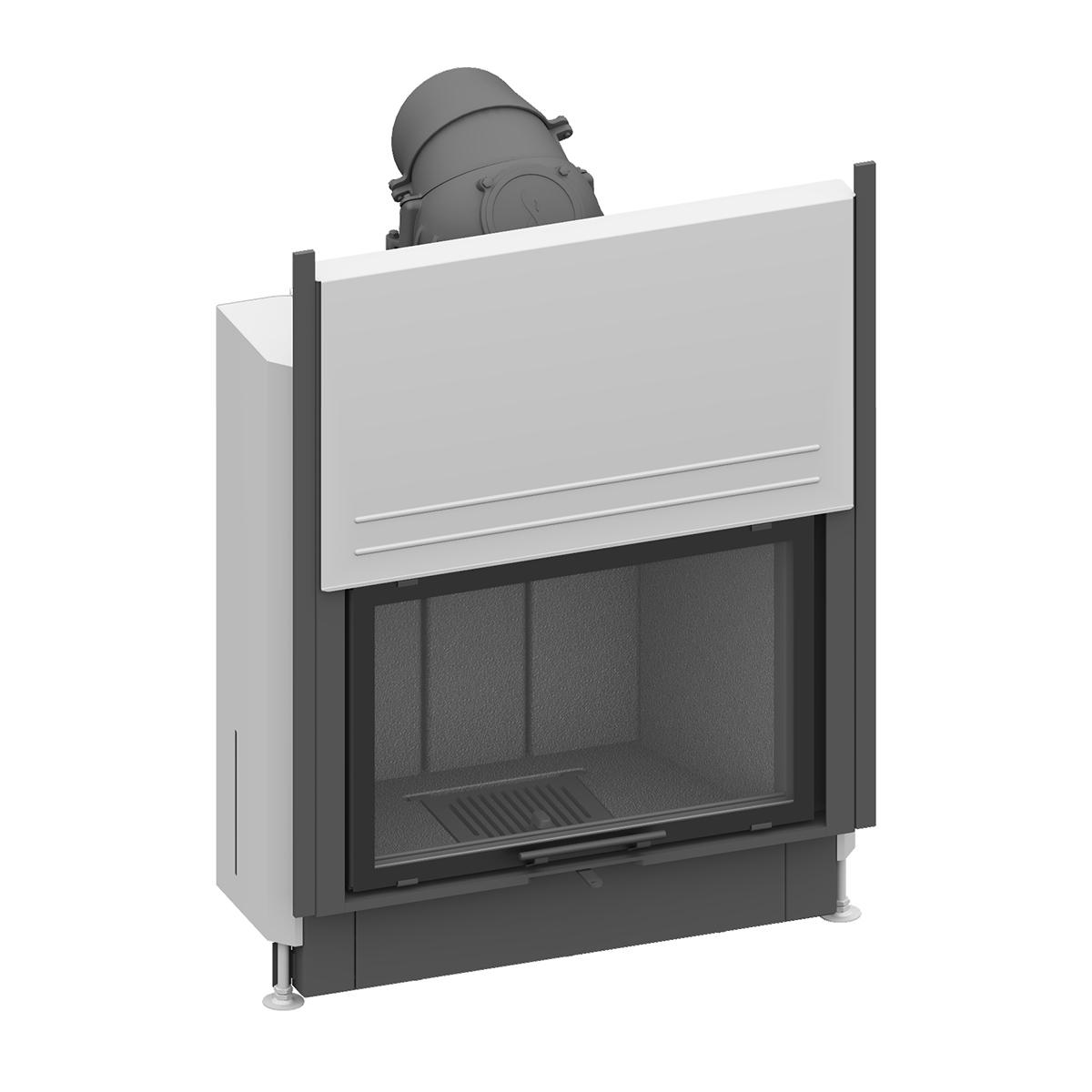 Kamineinsatz Schmid Lina 73 h mit 9 kW - Türhöhe: 51 cm - Brennraumauskleidung: Schamotte Anthrazit - modulares Blendrahmensystem: nein