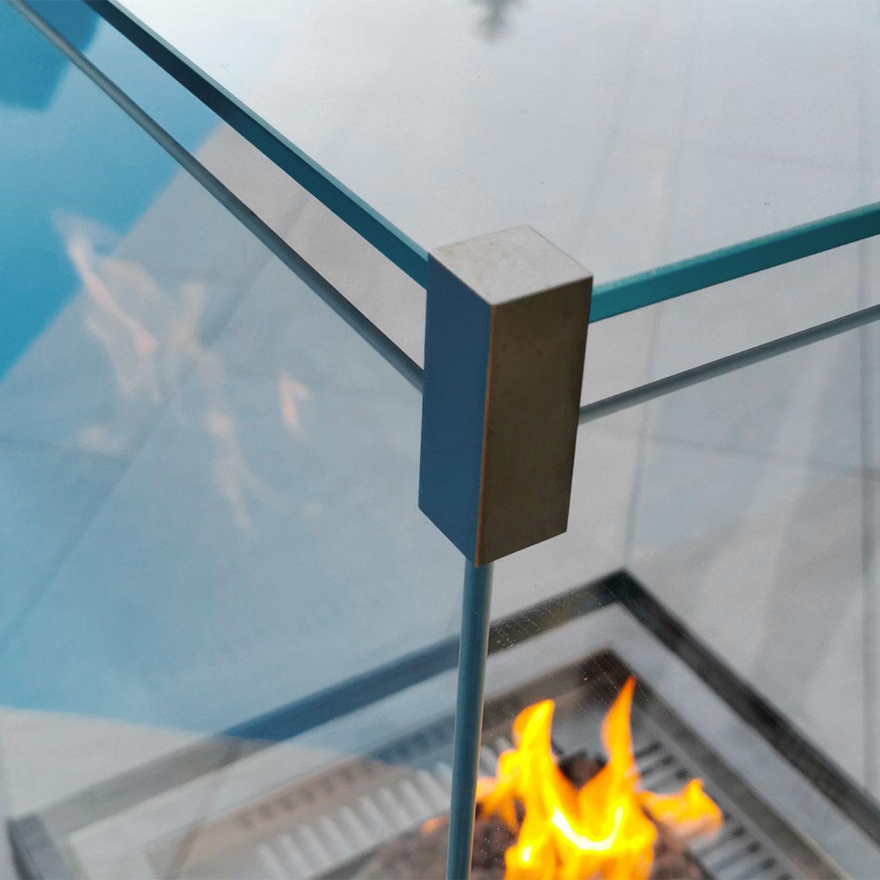 Gaskamin Terrassenofen Neocube O Q1 - Ausführung: Arctic White silk