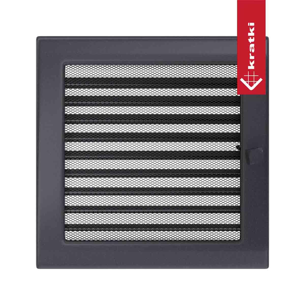 Kratki Warmluftgitter rechteckig - Größe: 22 x 22 cm - Farbe: graphit