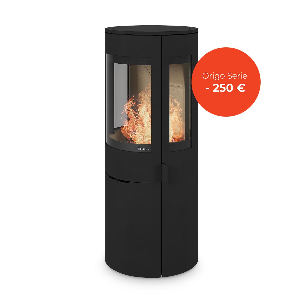 Kaminofen Nordpeis Origo mit Seitenglas 7 kW