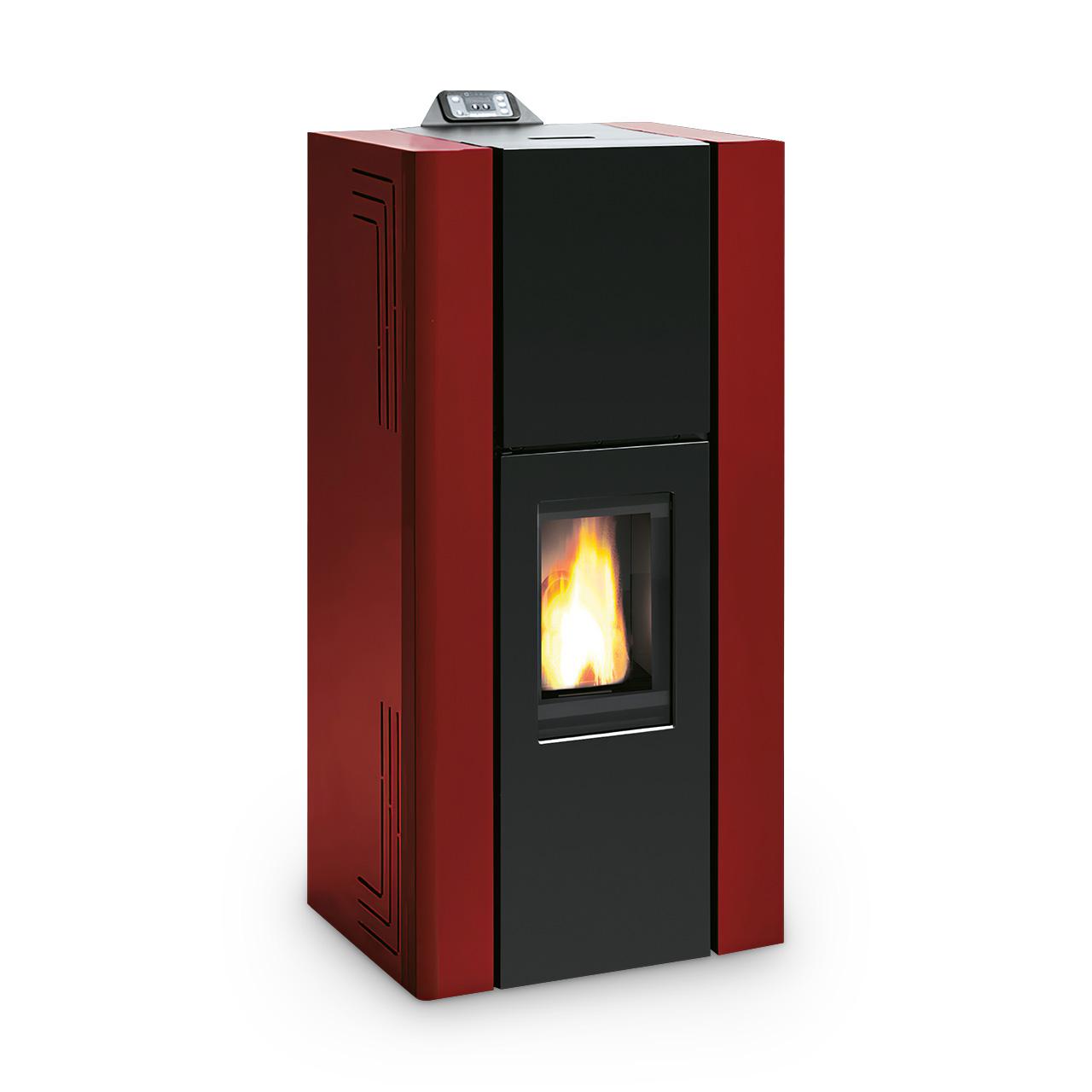 Pelletofen wasserführend Palazzetti Royal Idro 240 23,6 kW - Stahl Rot