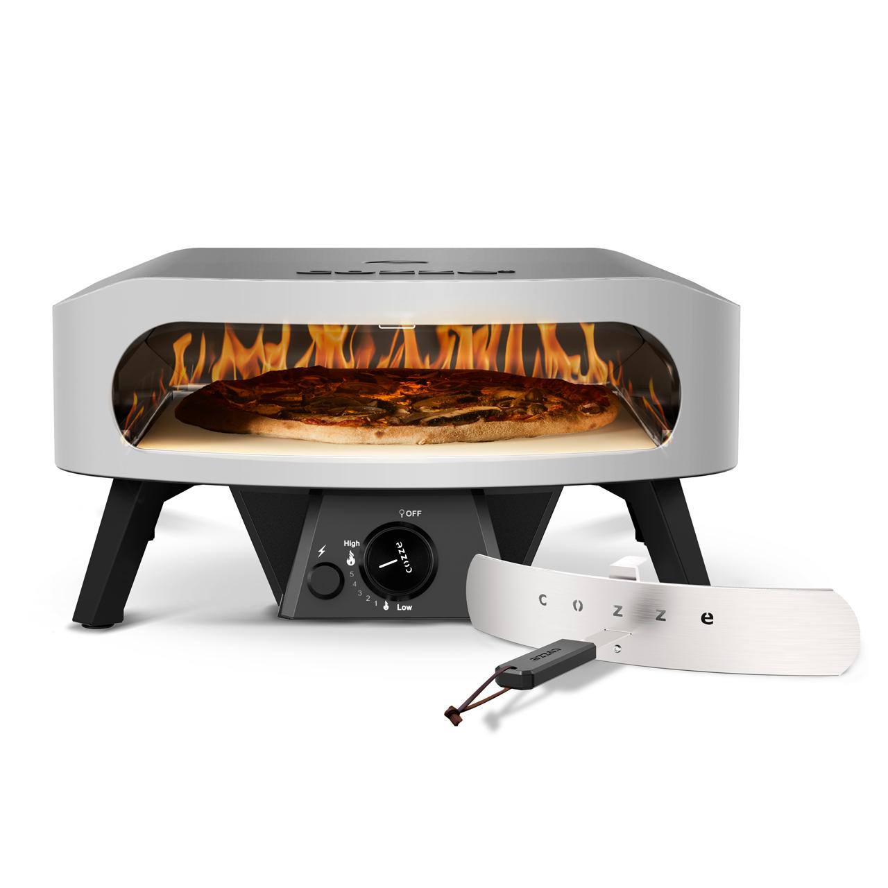 Gas Pizzaofen Cozze 17 Zoll Classic mit Thermometer und Pizzastein, inkl. Reglerset & Hitzeschild