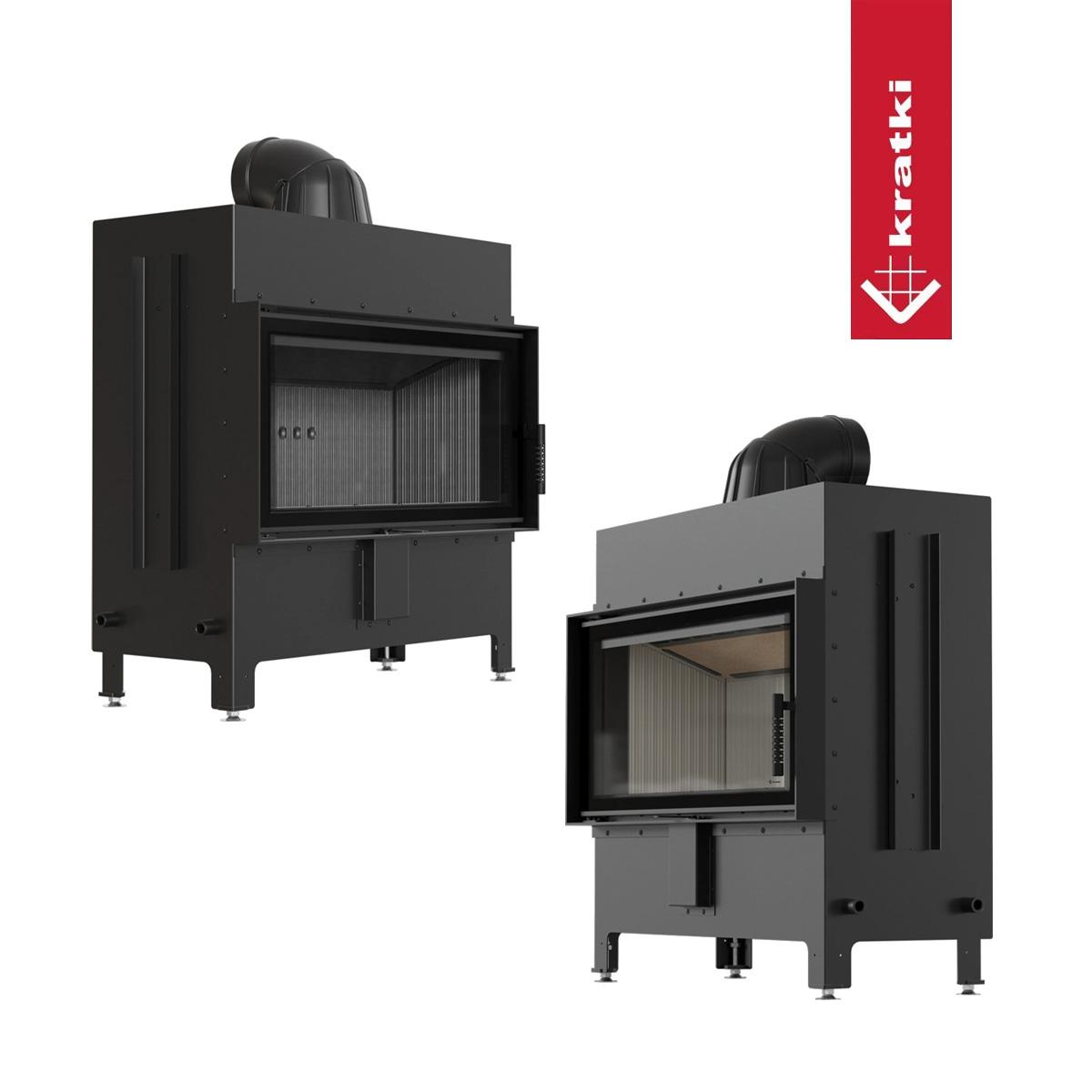 Kamineinsatz Kratki LUCY/16/NEW 16 kW - Feuerraumauskleidung: weiß - Tür selbstschließend: ja