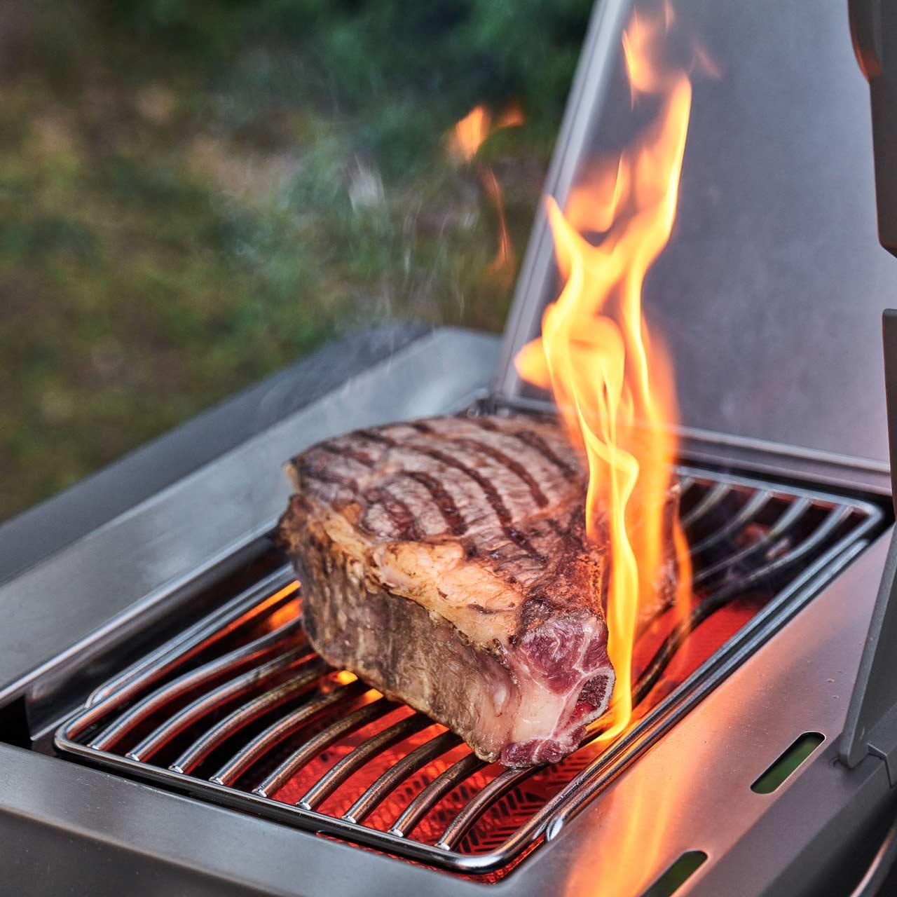 Gasgrill Napoleon Prestige 500 Connected Schwarz mit SIZZLE ZONE und Edelstahl-Heckbrenner (2026) Bundle inkl. 2 Unterschränke