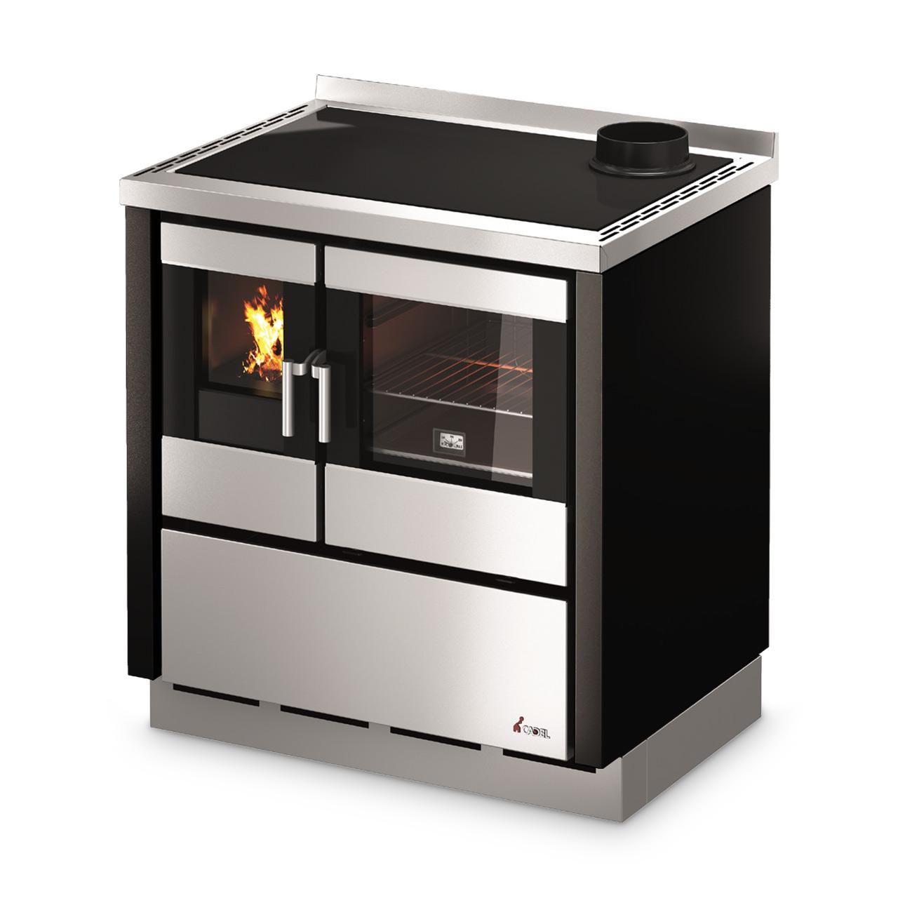 Holzherd Cadel Kook 80 4.0 7,5 kW - Ausführung: Stahl/Schwarz
