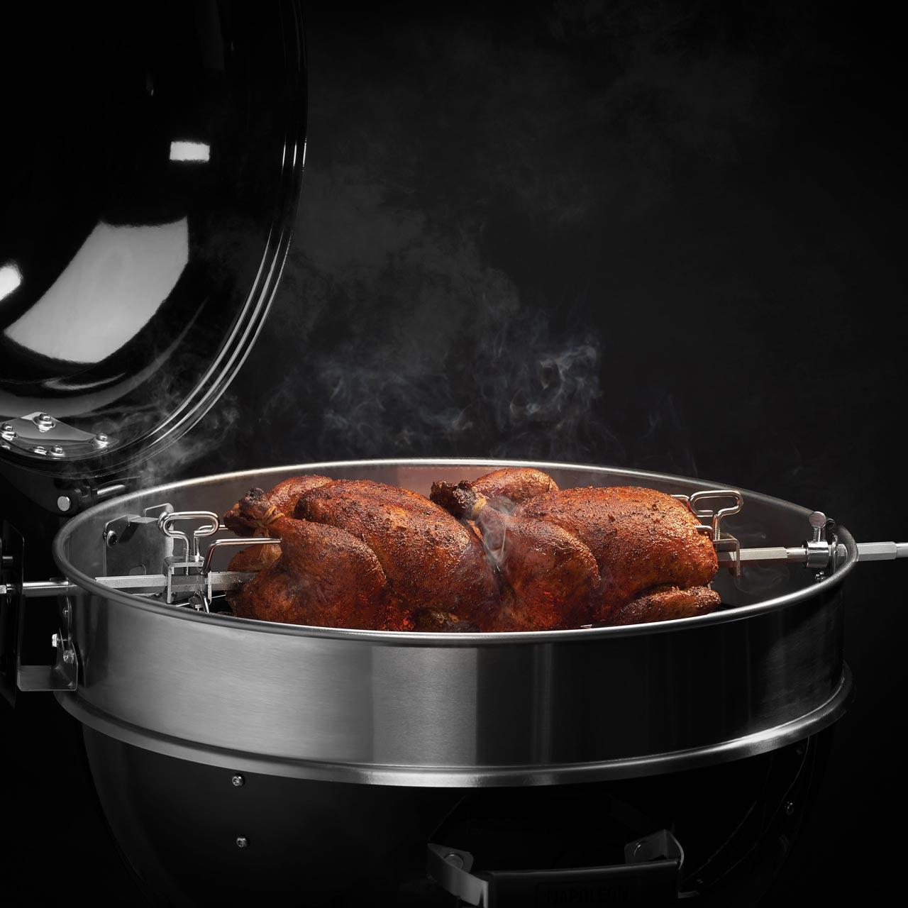 Grillzubehör Napoleon Drehspieß-Set für Holzkohle Kugelgrill PRO-3, Rotisserie Heavy Duty