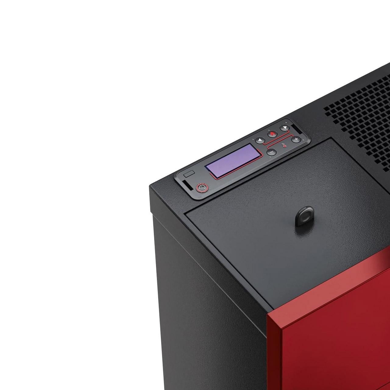 Pelletofen Cadel Spirit 5 kW - Ausführung: Stahl/Rot