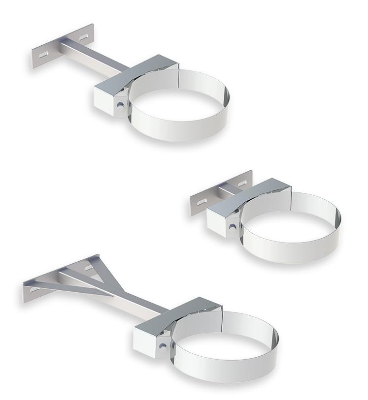 Jeremias DW Wandhalter verstellbar - Wandabstand: 50-250mm - für Schornstein-Innendurchmesser: 130mm