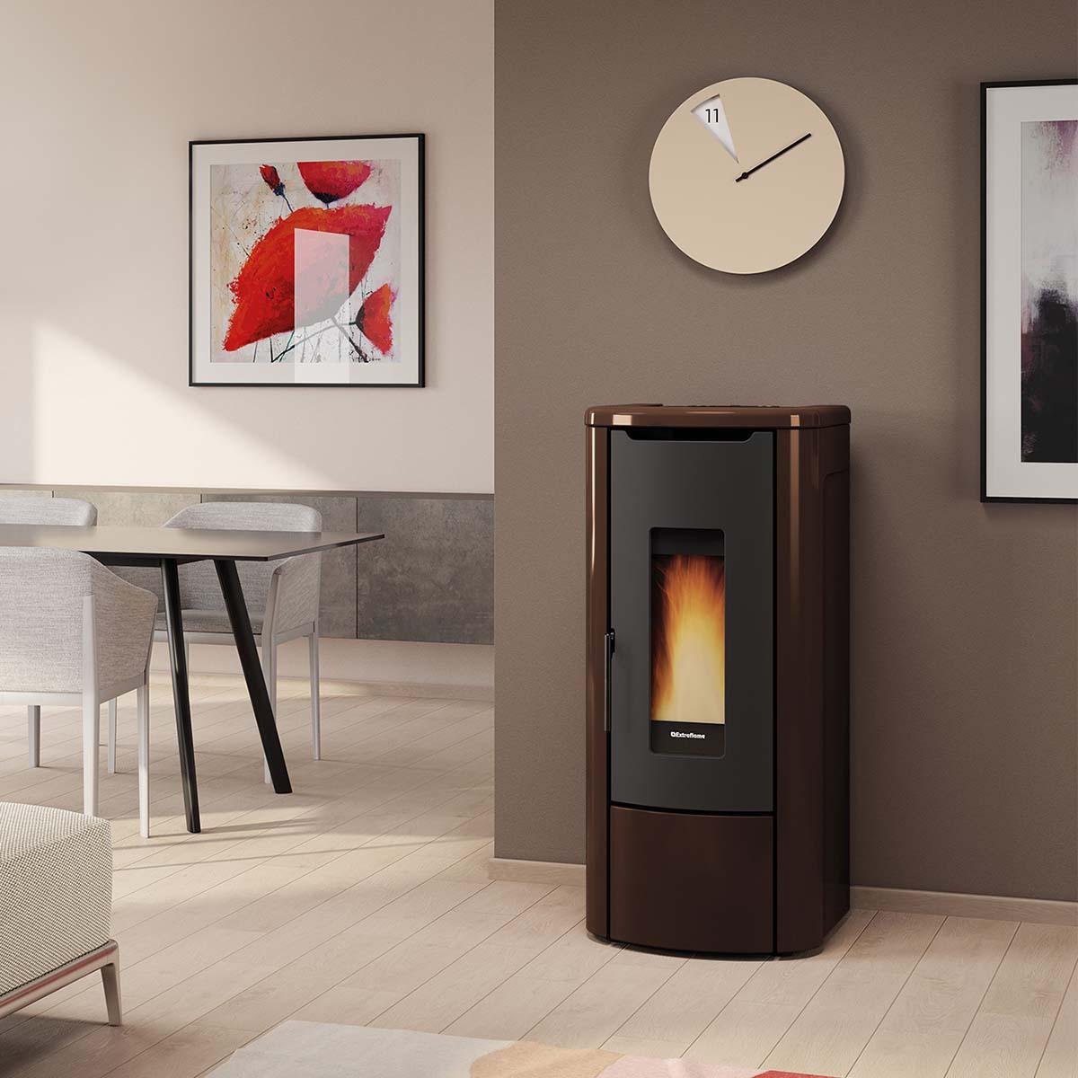 Pelletofen wasserführend Extraflame Prestige Line Rosanna Idro mit 14,2 kW - Verkleidung: bronze