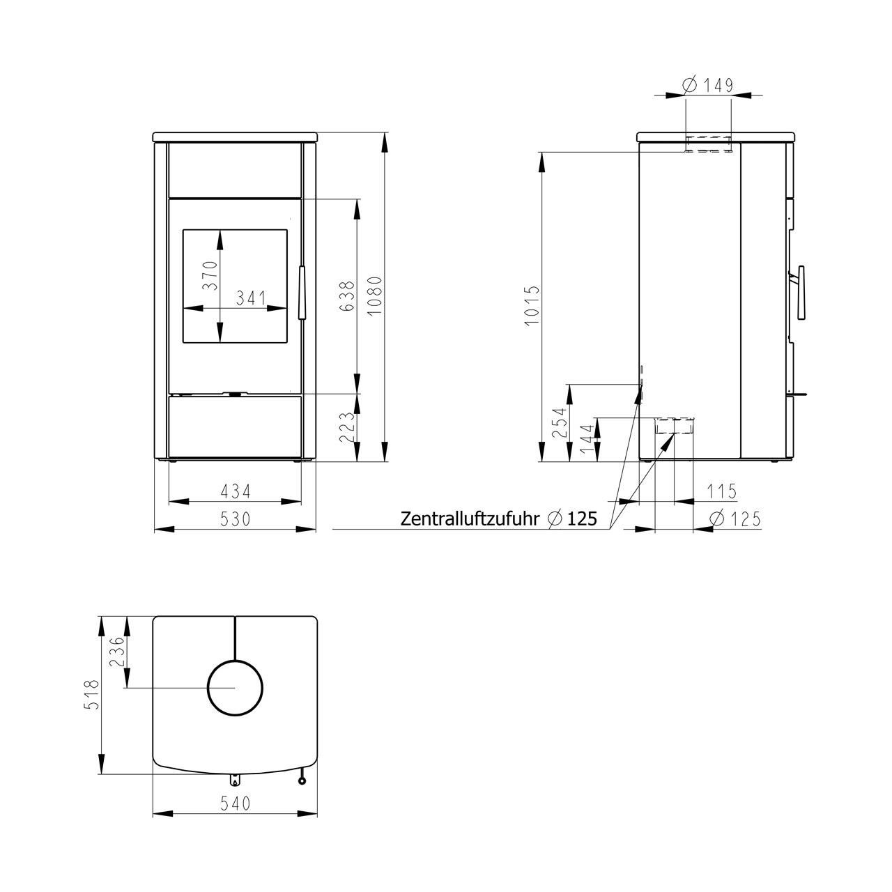 Kaminofen wasserführend Nordenger Eskil 02 WT Naturstein 10 kW