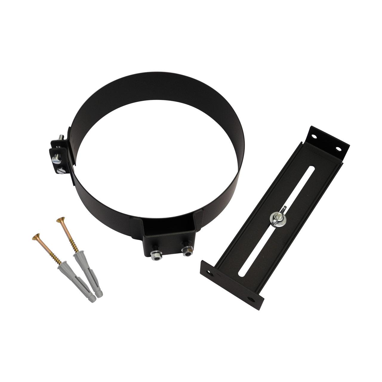 Doppelwandiges Ofenrohr (Izoker) Wandhalter DN 150 mm Schwarz, verstellbar max. 350 mm