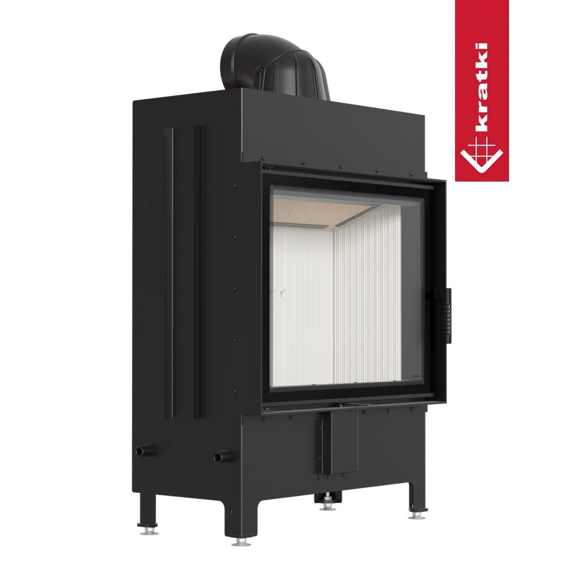 Kamineinsatz Kratki LUCY/15/NEW 15 kW - Feuerraumauskleidung: weiß - Tür selbstschließend: ja