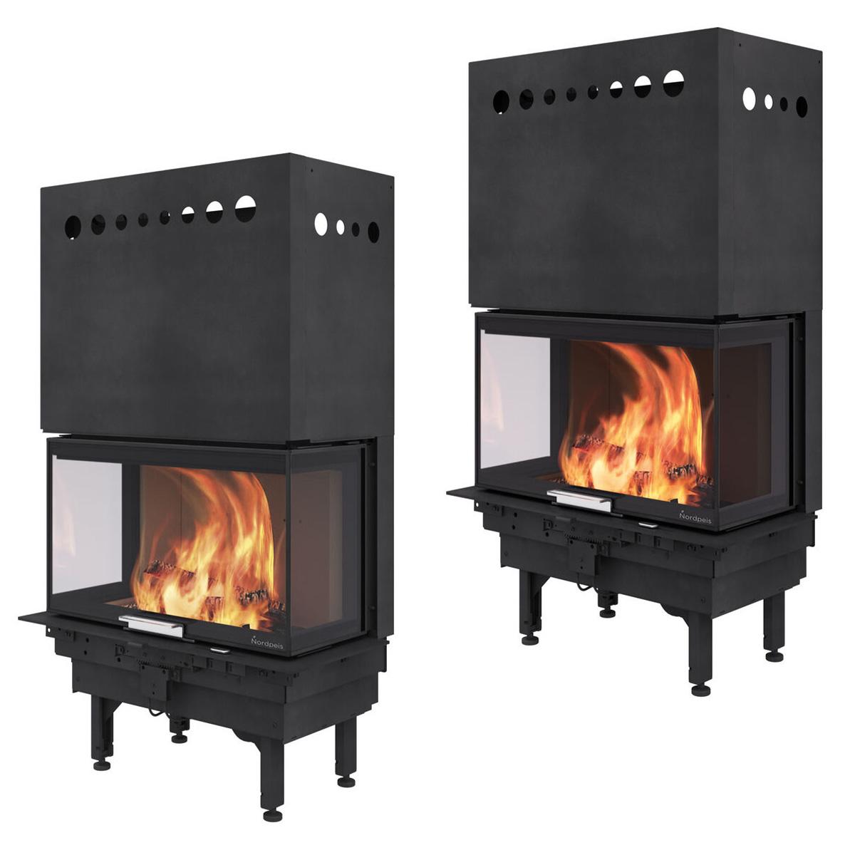 Kamineinsatz Nordpeis Q-34UL 8 kW - Feuerraumauskleidung: Thermotte Hell