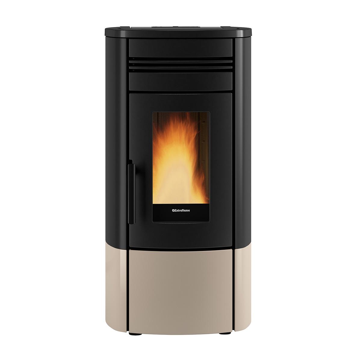 Pelletofen Extraflame Evolution Line Noris mit 12 kW - Verkleidung: taupe matt