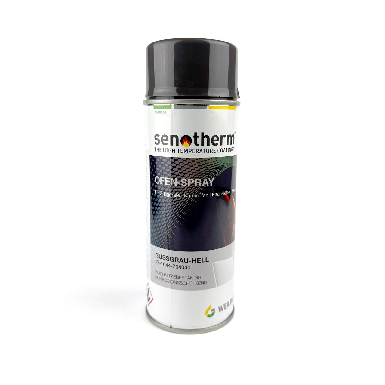 Senotherm Ofenspray Hellgrau hitzebeständiger Ofen, Lack Farbe Spray