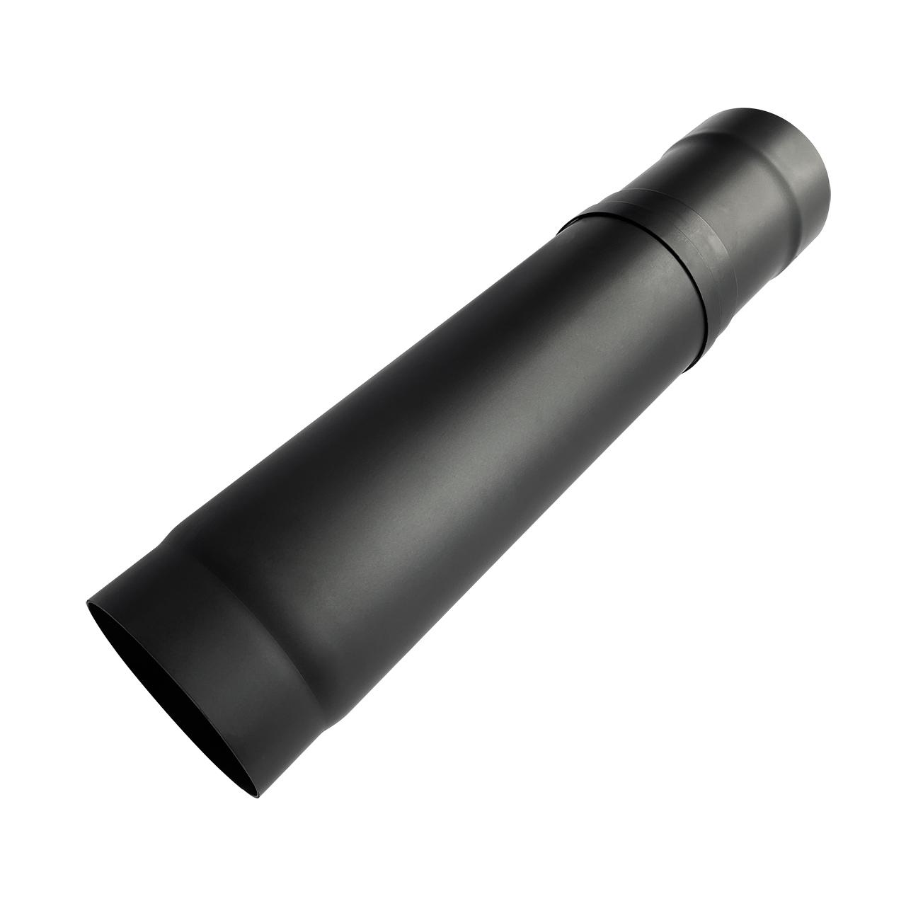 Teleskop Ofenrohr DN 120 mm Schwarz verstellbar 600 bis 900 mm